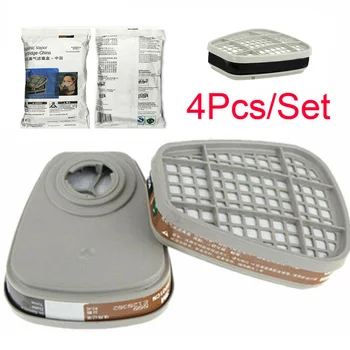 

4pcs 6001cn Cartridge Filter Element Replace For 6800 Gas Face Eye Protector Protective Face Shield Safety Full Face Cover Mask