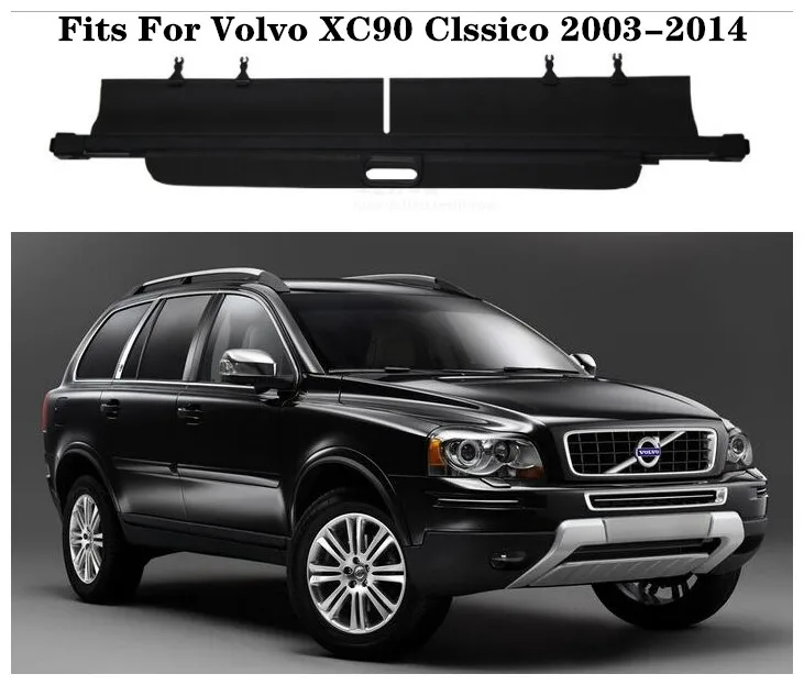 Высококачественный Автомобильный задний багажник Грузовой Чехол защитный экран тени подходит для Volvo XC90 Clssico 2003-(черный, бежевый