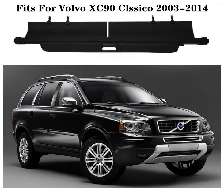 

High Qualit Car Rear Trunk Cargo Cover Security Shield Screen shade Fits For Volvo XC90 Clssico 2003-2014 (black, beige)