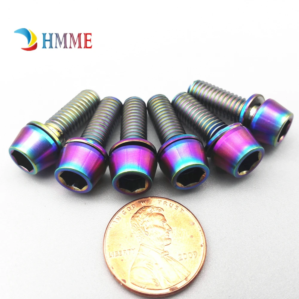 Titanium bolts M6x16 18 20 Brake Allen head cone washer Multiple color  (13)