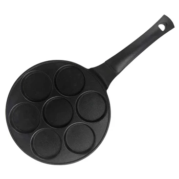 

Round Kitchen Tools Bakeware 7 Holes Durable Omelette Breakfast Cooking Non Stick Aluminium Alloy Pancakes Mini Crepe Frying Pan