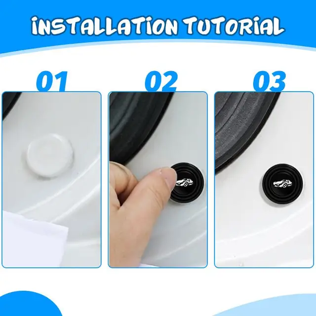 Car door Shock-absorbing And Silent Gasket With Car Logo General Closing Door Shock-proof Pads Anti-collision Strips Sound 3