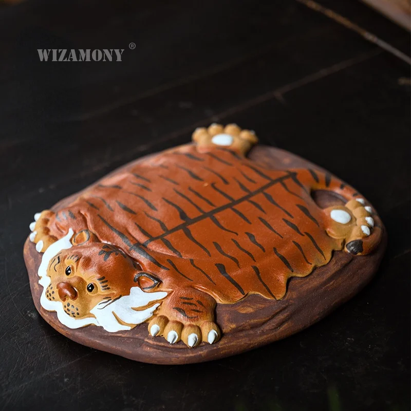 

Yixing teapot bearing saucer handmade tea pet tiger skin dry bubble table small tea tray household pot mat pot drag wholesale
