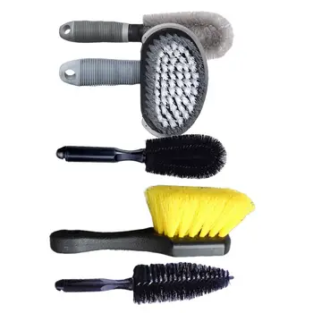 

5Pcs Car Tyre Brush Kit Wheel Gap Cleaning scrub Wheel Rims Tire Washing Brush With Plastic Handle