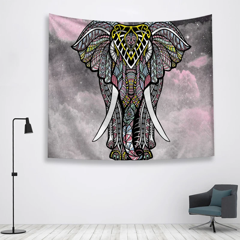 Акварель Слон стены Ttapestry висячие украшения богемный пляж коврик дом Декор общежития МАНДАЛА ГОБЕЛЕН колдовство хиппи