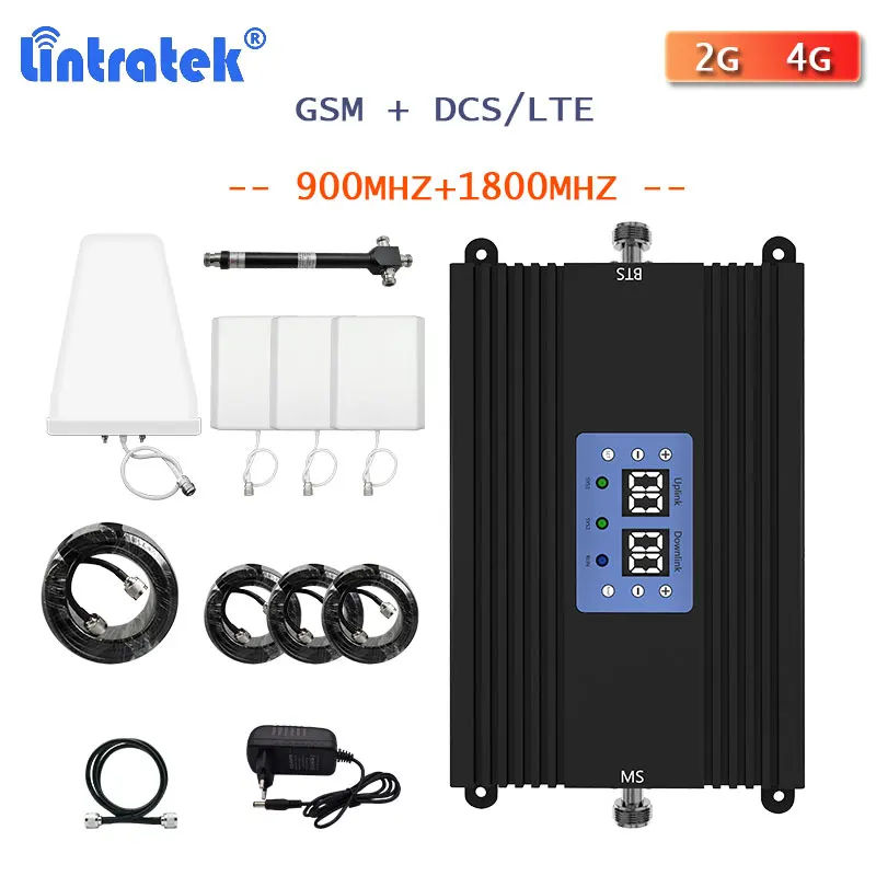Усилитель сигнала Lintratek LTE 4G, GSM 900 1800 DCS, двухполосный повторитель сигнала сотовой связи мобильный телефон 2G 4G, Интернет-голосовой усилитель Усилитель сигнала Lintratek LTE 4G, GSM 900 1800 DCS, двухполосный повторитель сигнала сотовой связи мобильный телефон 2G 4G, Интернет-голосовой усилитель