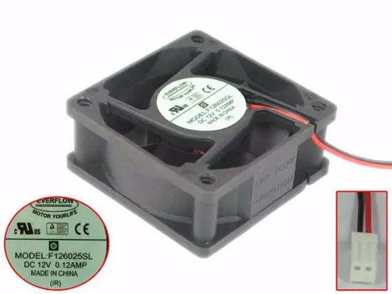 Emacro для Everflow F126025SL DC 12V 0.12A 2-провод Сервер вентилятор охлаждения