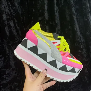 

Prova Perfetto 2020 Spring Fashion Women Sneakers Mixed Colors Breathable Casual Women Shoes High Platform Mesh Air Women Shoes