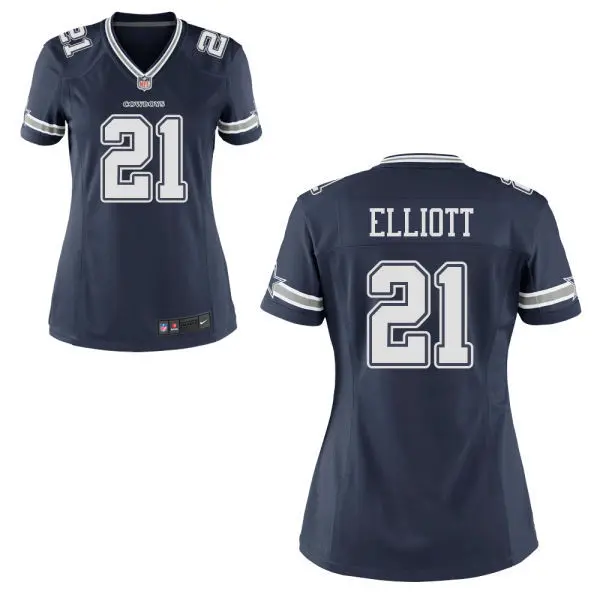 Синий A+ Топ Лучшее качество стилизованный, Dallas s, проект, Ezekiel Elliott для женщин Джерси - Цвет: Синий