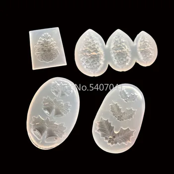 

Popular1PC Pine Cone Christmas Bell Leaves Shaped Jewelry Tool Jewelry Mold UV Epoxy Resin Silicone Molds For Making Jewelry