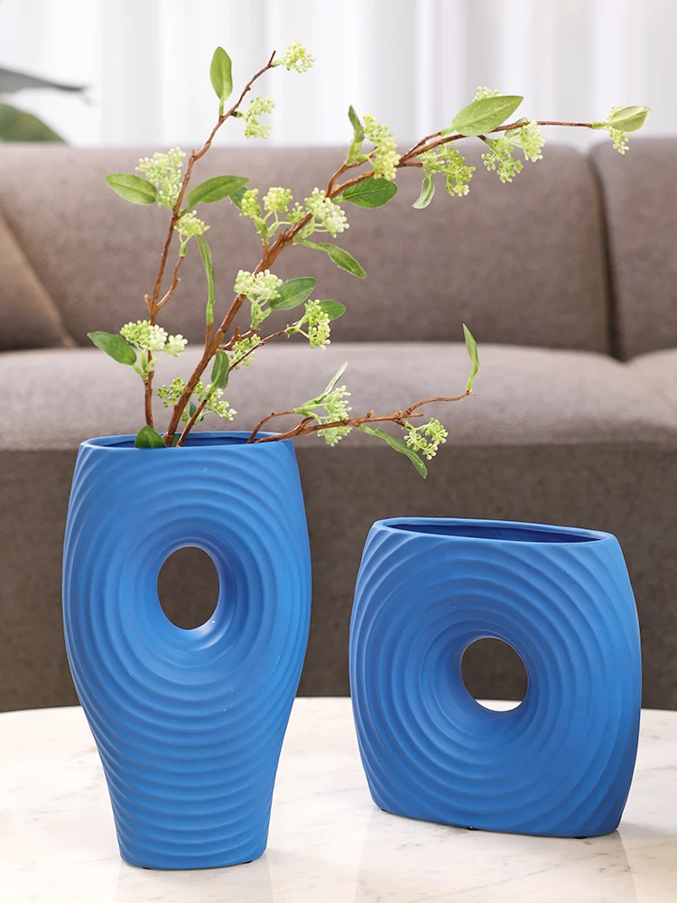 Creative Ceramic Vase Klein Blue Ornaments Living Room Dining Table