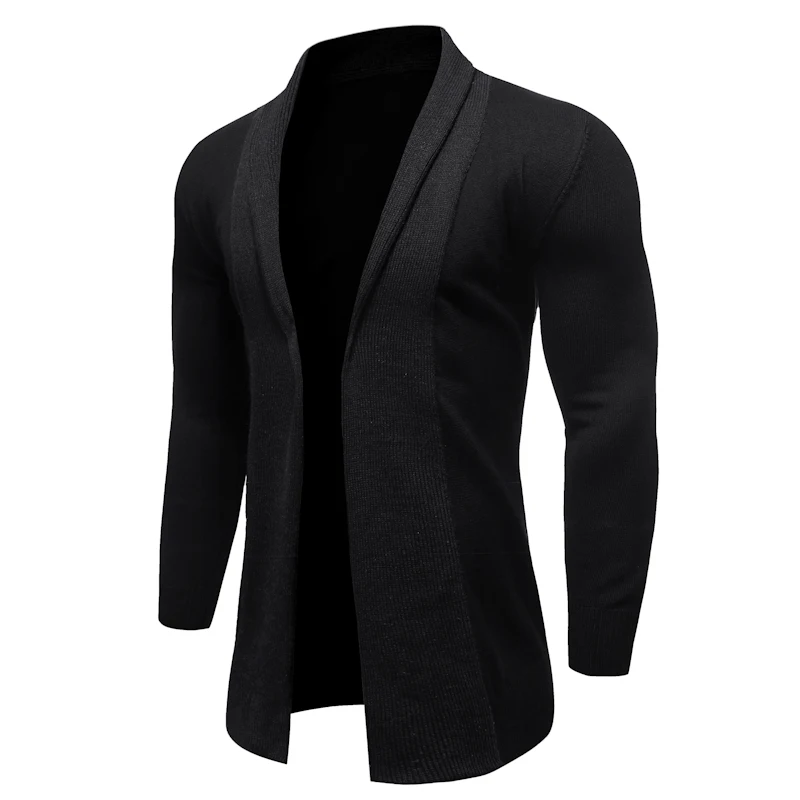 Loldeal Men Cardigan Sweater Stylish Soft Cotton Lapel Unbuttoned Slim Knit