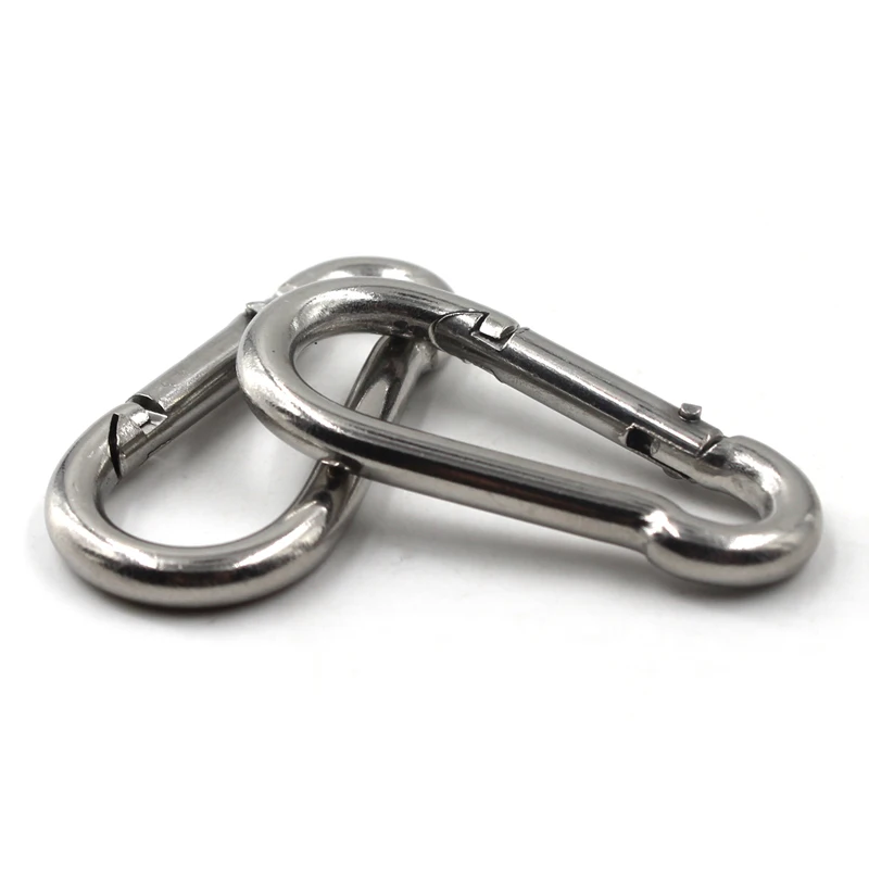 for Boat Application Hardware Hook Loop Wall Mount Hanging Hardware Fitting 2Pcs M5 304 Stainless Steel Oblong Pad Eye with 2Pcs Stainless Steel Snap Hook and 2Pcs Double Eye Chain Swivels Hook