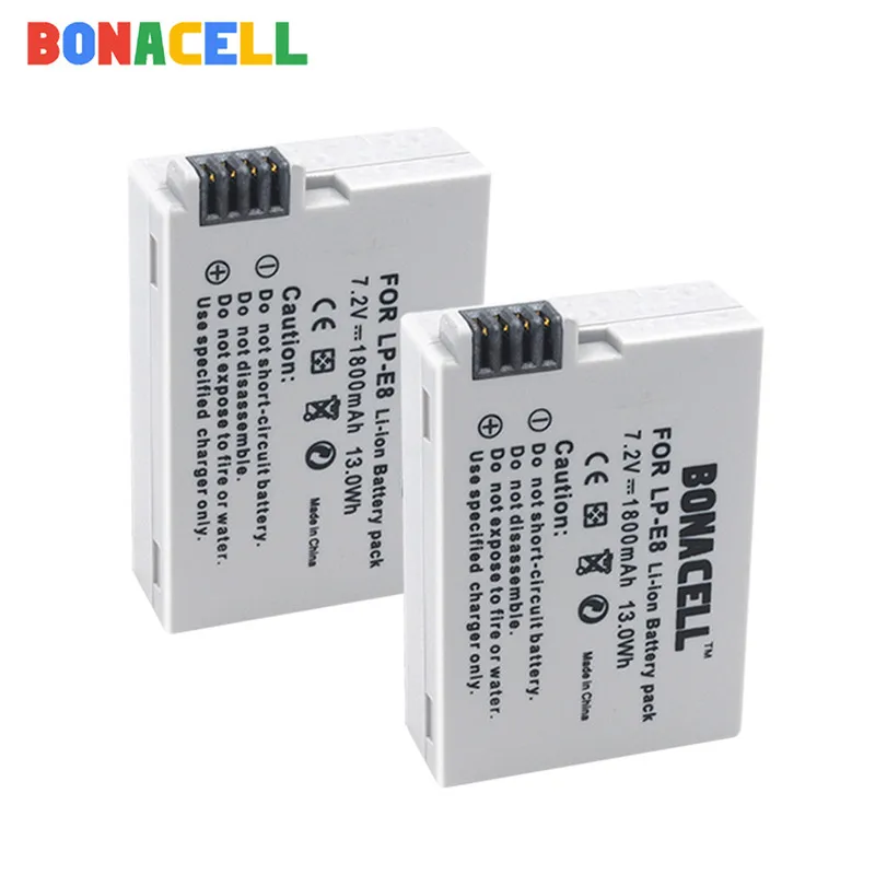 Bonacell LP-E8 LP E8 LPE8 Камера Батарея+ Зарядное устройство для цифровой однообъективной зеркальной камеры Canon EOS 550D 600D 650D 700D поцелуй X4 X5 X6i X7i Rebel T2i T3i T4i