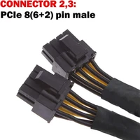 1Pcs Pci Express 8pin Naar Dual 6 + 2Pin Voeding Cable Pcie 8 Pin 1 Naar 2 Spliter voor Asrock Radeon Amd Sapphire Evga Gigabyte