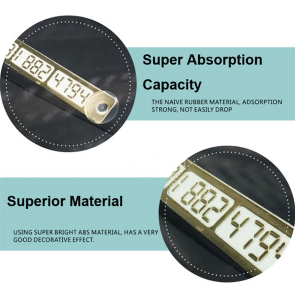 Car Styling Parking Notification Phone Number Card Luminous Plate W/Sucker