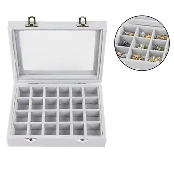 

Jewelry Display Tray Classic 24 Grids Velvet Ear Stud Earrings Ring Display Tray Storage Container Organizer Jewelry Display