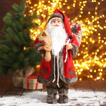 

Santa Claus "In a red fur coat with a bear" 22x45 cm 5036029