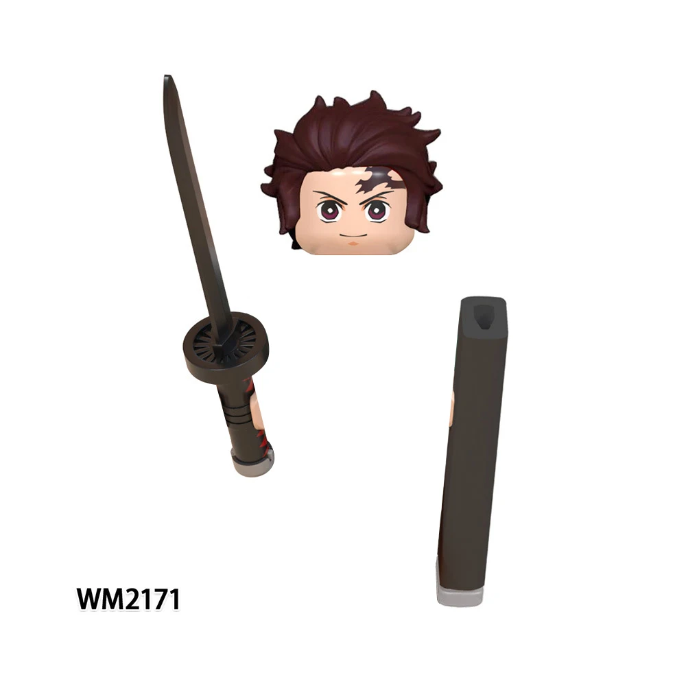 Anime Series Demon Slayer Action Figures Mini Bricks Kamado Tanjirou Nezuko Rengoku Kyoujurou Kochou Building Blocks Kids Toys