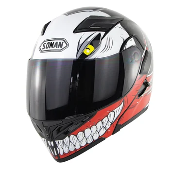 

Full Face Motorcycle Helmet Original casco capacete moto Flip up Dual Visors Helmets+K5 Multi Lens Dot/GB Approved Soman SM-X5
