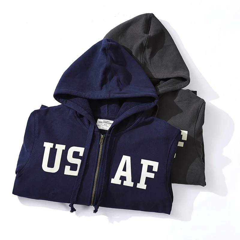 Spring Winter Terry Bottom Sweater Jacket Outdoor Sport Trekking Climbing Combat Printing American Zipper Thickened Hoodie Coat