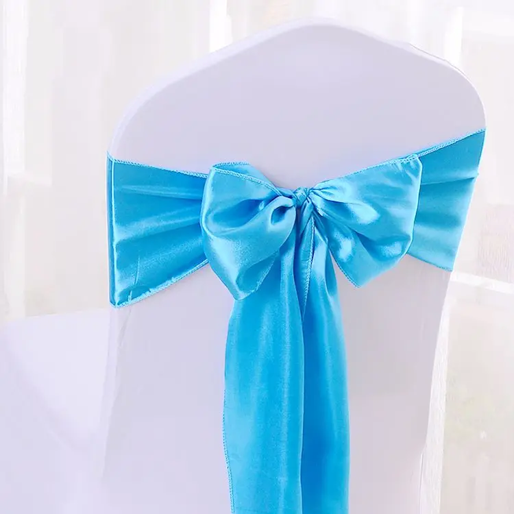 Satin Chair Sashes 10pcs/50pcs Wedding Chair Knots Ribbon Butterfly Tie For Party Event Hotel Banquet Home Decoration