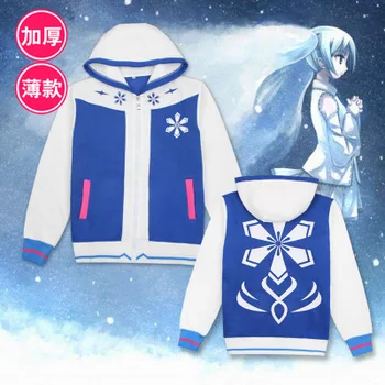 

High Quallity Anime Vocaloid Hatsune Miku Autumn Periphera Hooded Fleece with Zip Woman Cosplay Costume Periphera Fleece