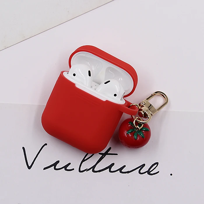 A10 For Airpods Case Rabbit beer fruit Bluetooth Wireless Protective Cover For AirPods Silicone Charging Box Case beautiful Keychain - Цвет: A10