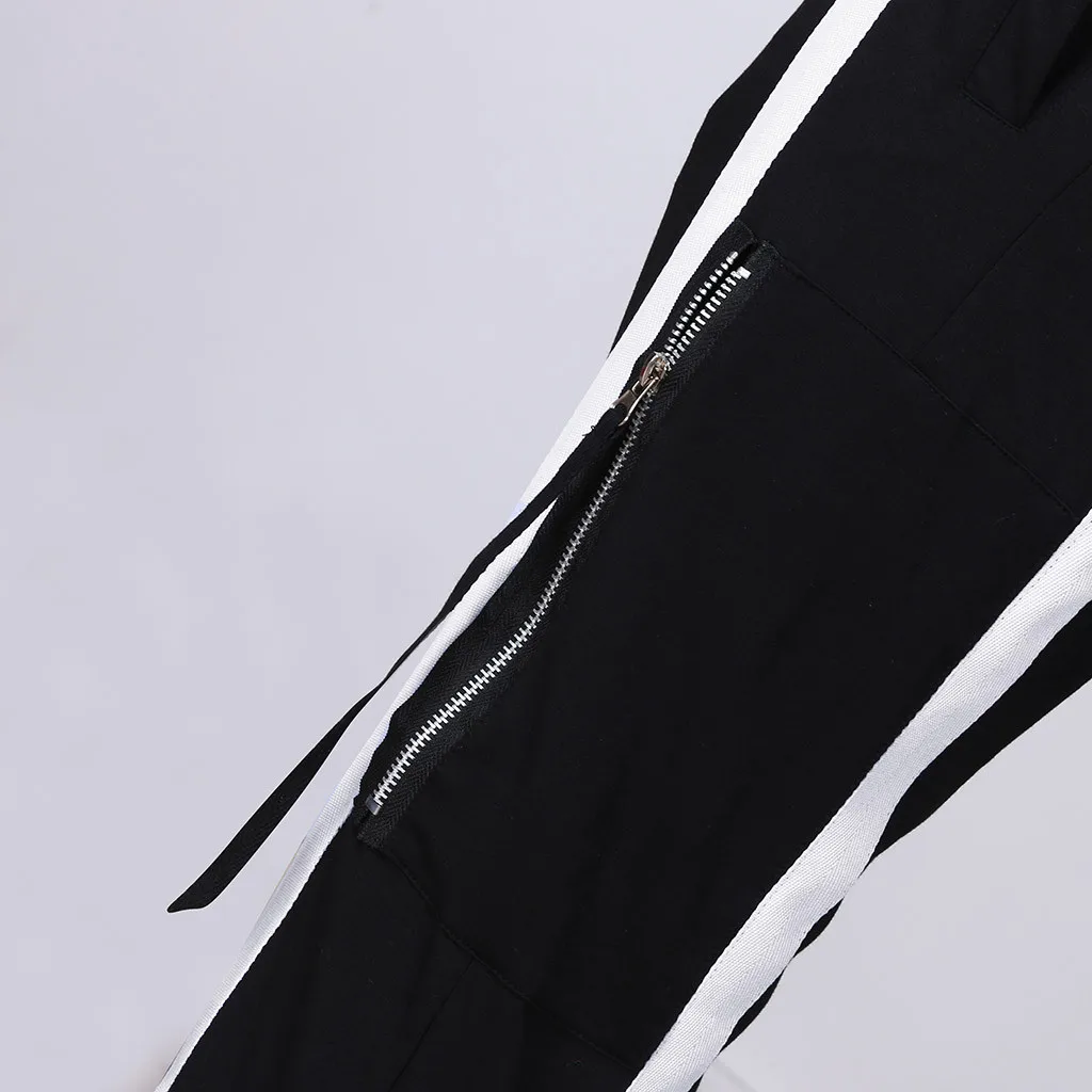 Vogue хип-хоп Джоггеры мужские повседневные Лоскутные шнурки эластичный пояс спортивные тренировочные брюки карандаш брюки