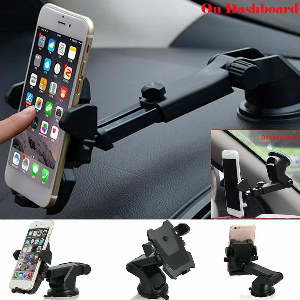 

360 Degree Rotating Telescopic Windshield Suction Cup Holder Car Phone Holder GPS Navigation Bracket Universal