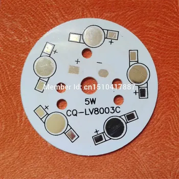 

500 Pcs / lot LED High power PCB Board Plate Lamp Panel Aluminum Heat sink 5W Round LED Lamp Base 49mm