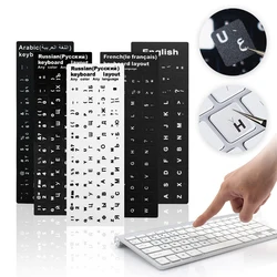 1 pçs wear resistant teclado adesivos espanhol inglês russo deutsch árabe italiano japonês carta substituição para computador portátil