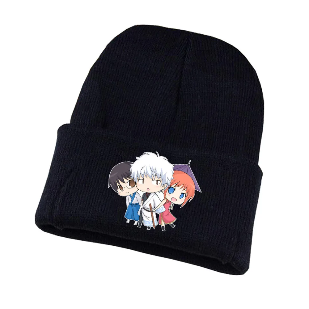 16 Аниме Gintama вязаная шапка для косплея, шапка унисекс с принтом для взрослых, Повседневная хлопковая шапка для подростков, зимняя вязаная шапка - Цвет: 16