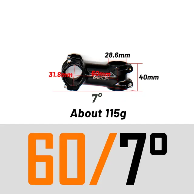 UNO Black Stem Bike Ultralight 7 17 35 Degree MTB Road Stem Fork 28.6 31.8mm 60/70/80/90/100/110/120/130mm Bicycle King Kalloy - Image 15