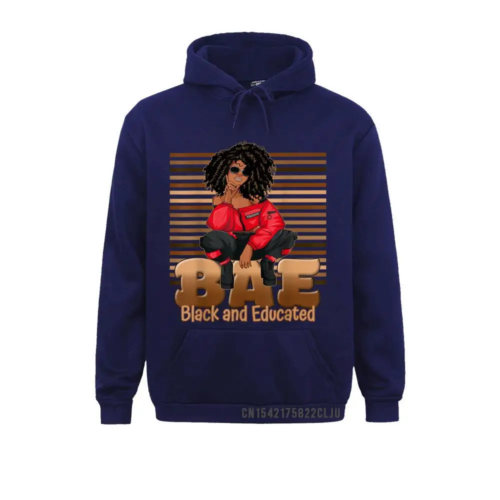 Cute Melanin BAE Black and Educated Afro Queen Woman Gift T-Shirt__97A592 Sweatshirts Summer/Fall Normal Hoodies Long Sleeve Cheap Clothes Mens Cute Melanin BAE Black and Educated Afro Queen Woman Gift T-Shirt__97A592navy