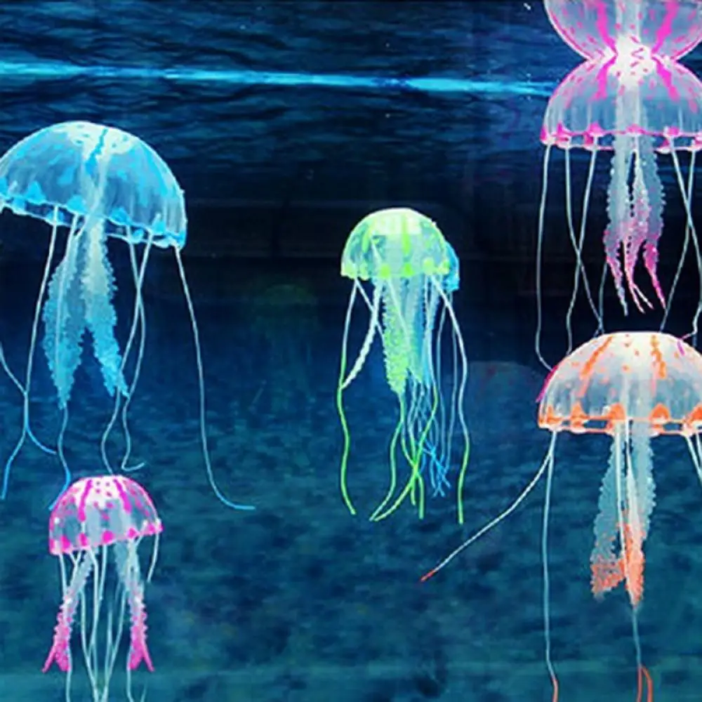 Colorful Artificial Glowing Effect Jellyfish Fish Tank Aquarium Decor Mini Submarine Ornament Aquatic Pet Supplies fish tank ornaments,fish tank decorations,aquarium ornaments,mini landscape ornaments