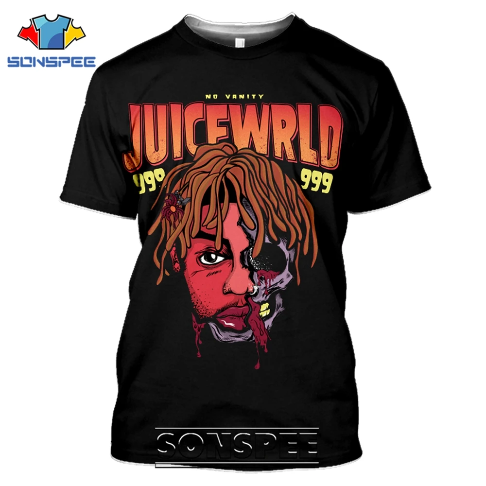 SONSPEE T-shirts Juice Wrld 3D Print Men Women Hip Hop Singer Short Sleeve Streetwear Rap Respect Casual Tees Tops Shirt (5)