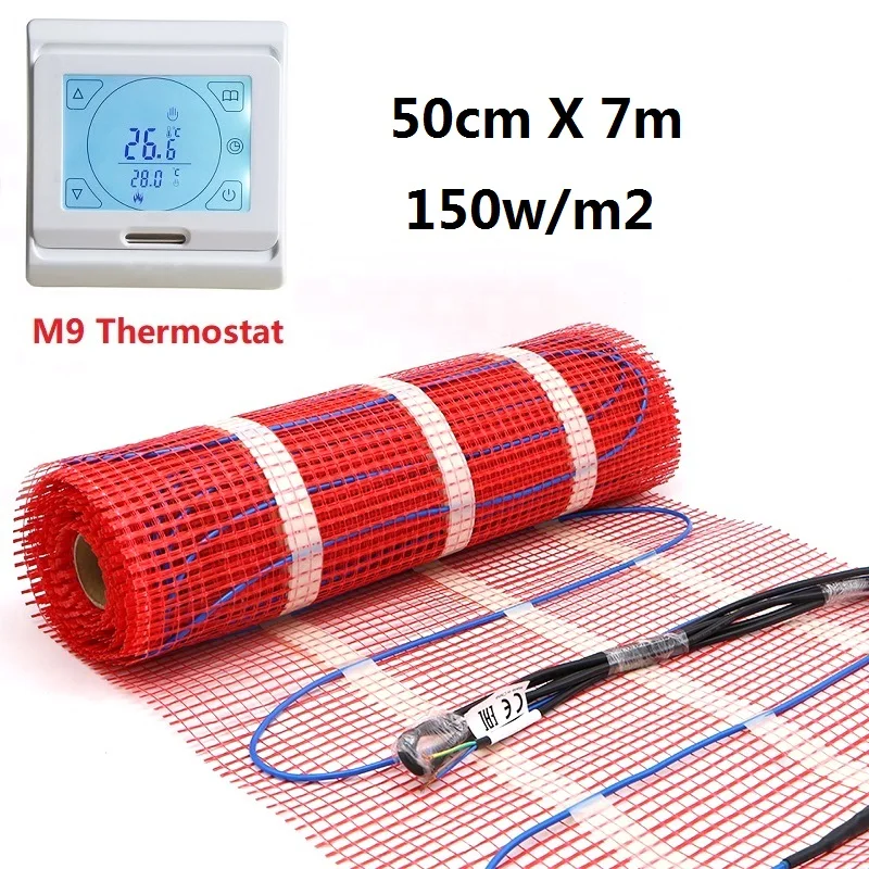 Warm Floor-Mat Insulated-Heating-Cable Selection with Inside Wifi 50cmx7m 150w/m2