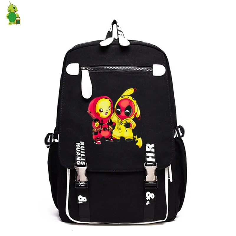 Mochila Покемон Пикачу Дэдпул рюкзак для женщин школьные сумки для подростков девочек мужчин ноутбук рюкзак большой дорожный рюкзак