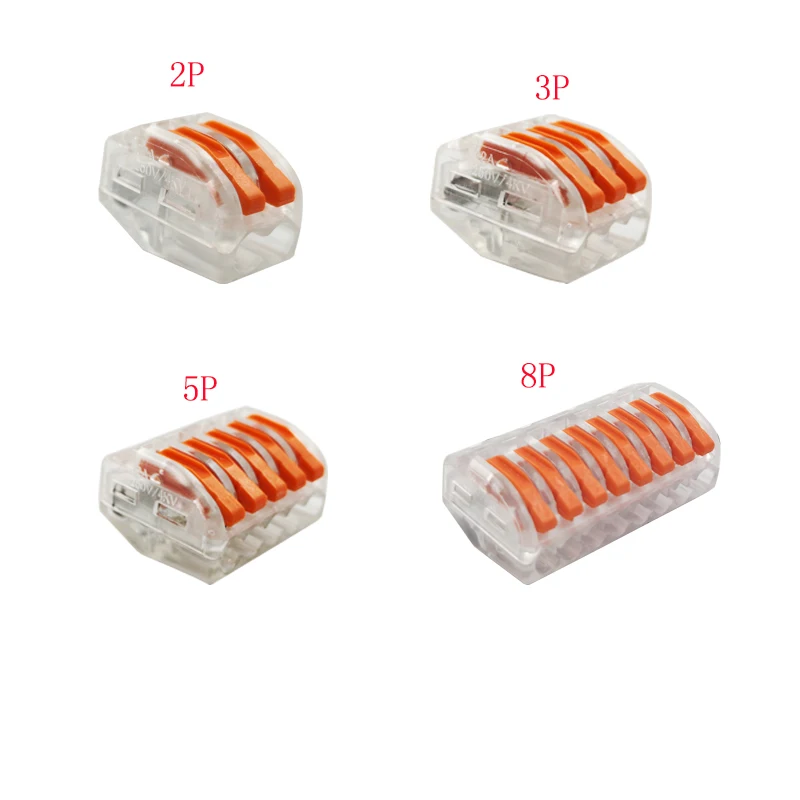 PCT-OG Transparent Разъем для провода 30/50/100 штук Мини Быстрый компактный Универсальный разъем Клеммная колодка штепсельная вилка-в PCT-212 213 214 215 - Цвет: PCT-OG Transparent