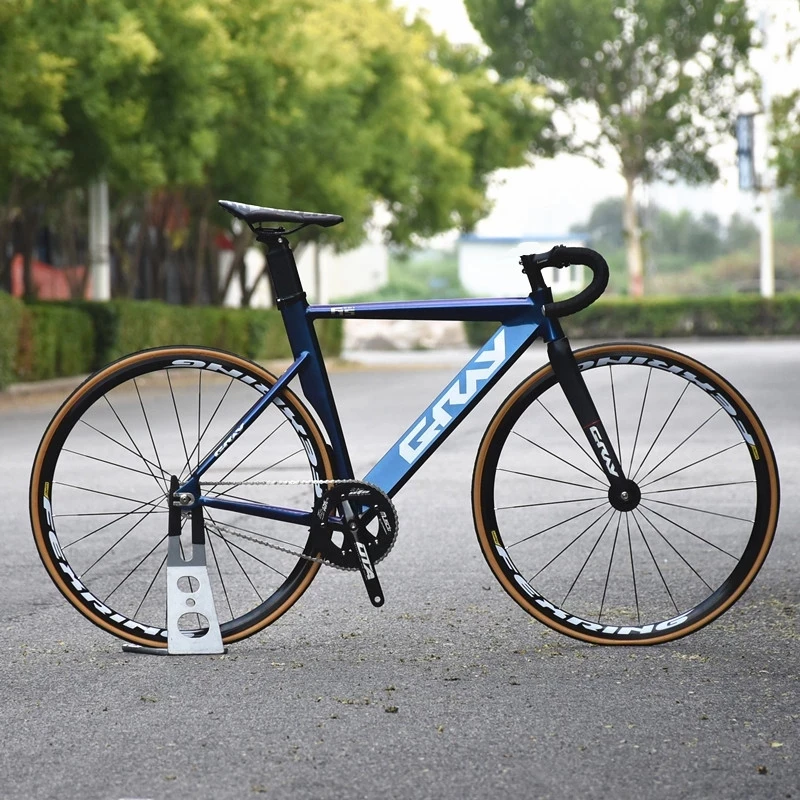 Grey Track Bike Fixie Bicycle Aluminum Alloy Frame Carbon Fork 700c Single Speed Fixed Gear Racing Flat Spokes Ota 48t Crankset Bicycle Aliexpress