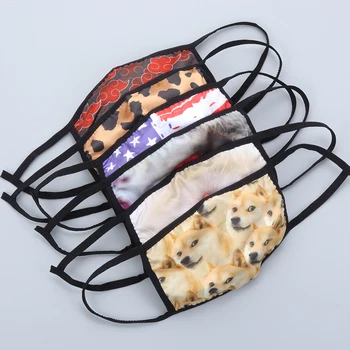 

1PC New Design Printing Flag Pattern Washable Reusable Cotton Mouth Masks Unisex Black Dust Face Cover Soft Breathable Face Mask