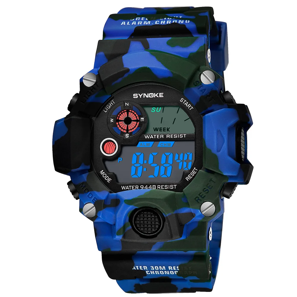 

Men Women Digital Multifunctional Wrist Watch Casual Military Watches Waterproof Electronic Watch UV Camouflage ABS Fabala Sport