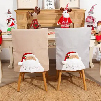 

4pcs/set Christmas Chair Cover Santa Claus Kitchen Table Chair Covers Christmas Holiday Party Home Decoration Navidad