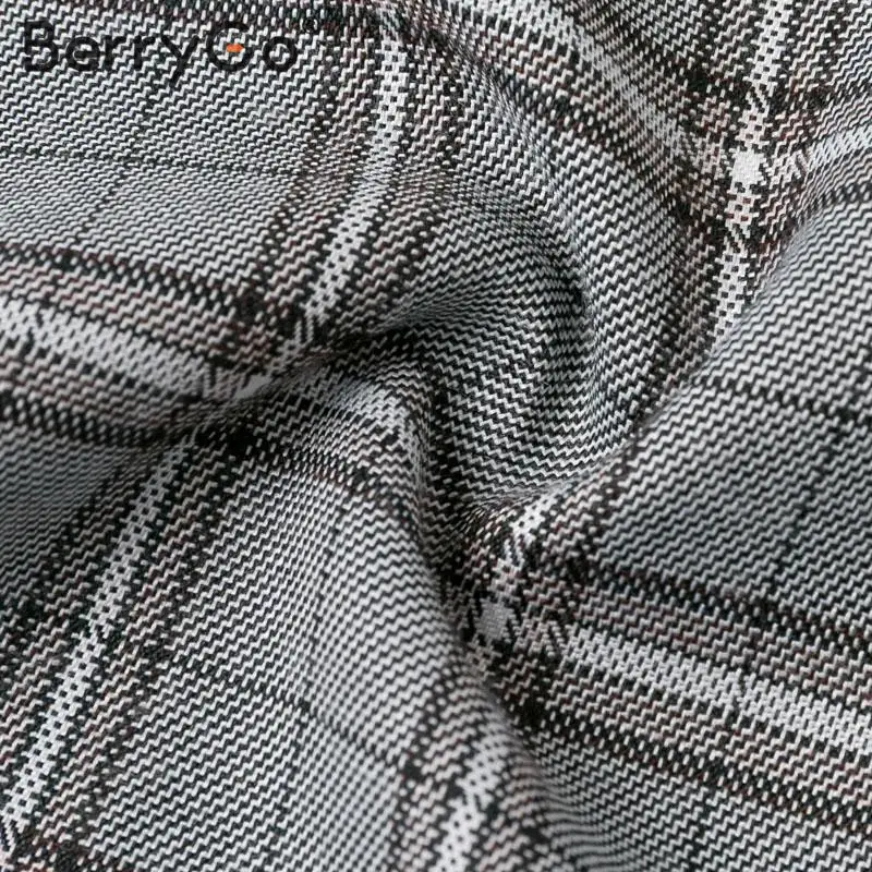 BerryGo, без рукавов, женское офисное платье, элегантное, в клетку, с поясом, с отворотом, лето, весна, платье, повседневное, шикарное, для работы, короткое платье