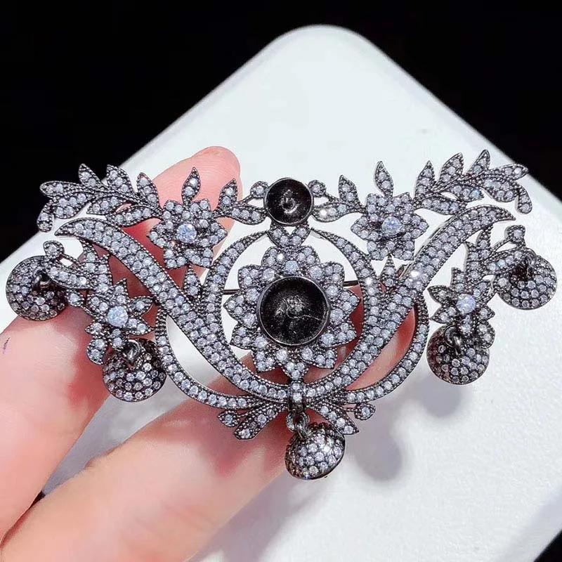 66x43mmWomen's High Quality CZ-inlaid Pearl  Bracelet Buckle, necklace buckle, sweater chain connection buckle, excluding pearls