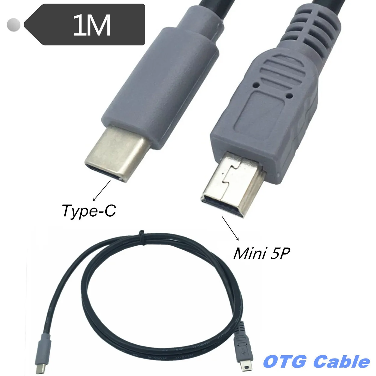 USB 3 1 Type C штекер Mini 5 Pin B переходник OTG адаптер свинцовый кабель для передачи данных