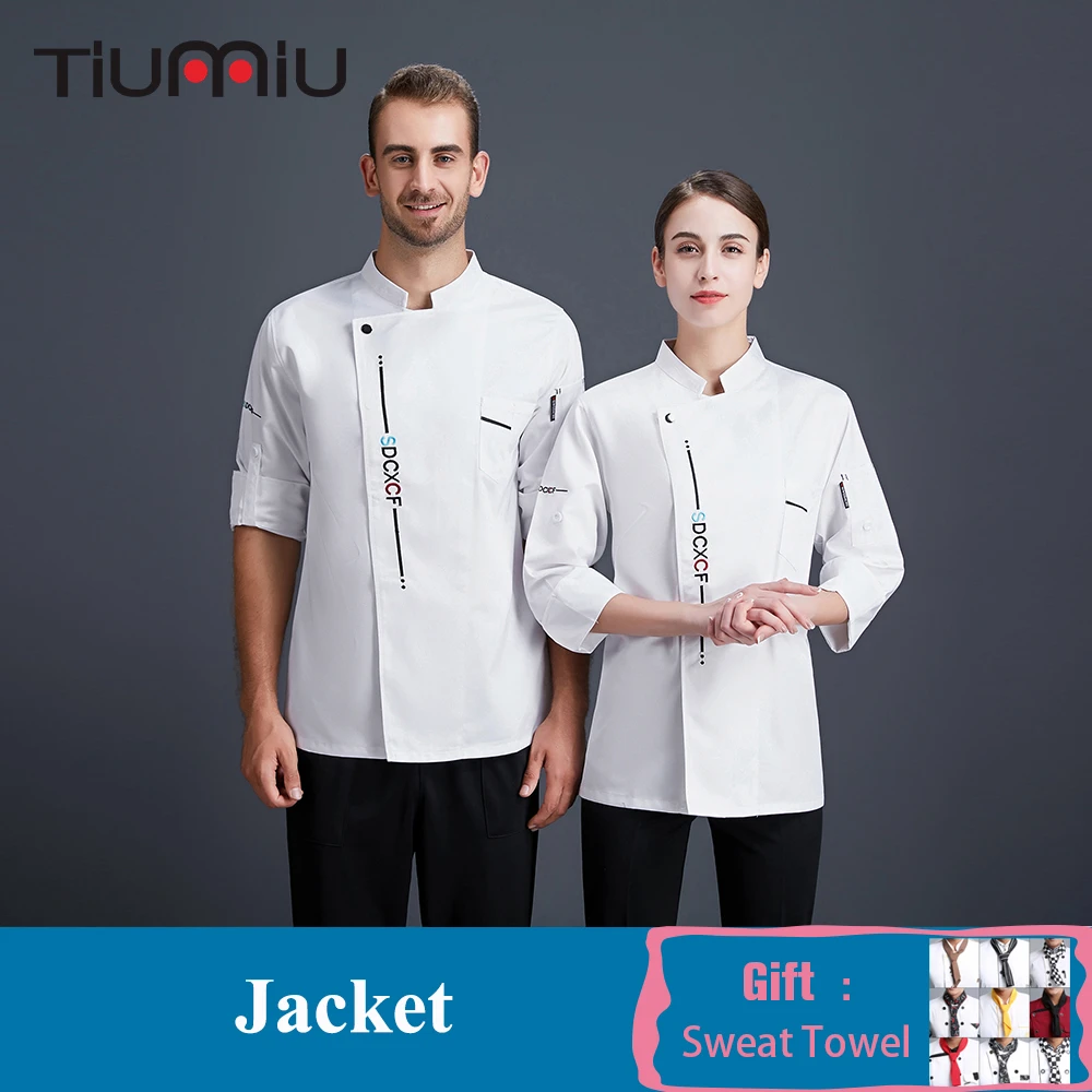 

Long Sleeve Chef Uniform Jacket Coat Food Service Restaurant Waiter Waitress Work Wear Hotel Cake Kitchen Clothing Cook Costumes