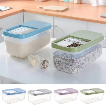 

10Kg Plastic Rice Storage Box Bucket Sealed Moisture-proof Large Capacity Grain Flour Container Kitchen Grain Cereal K88