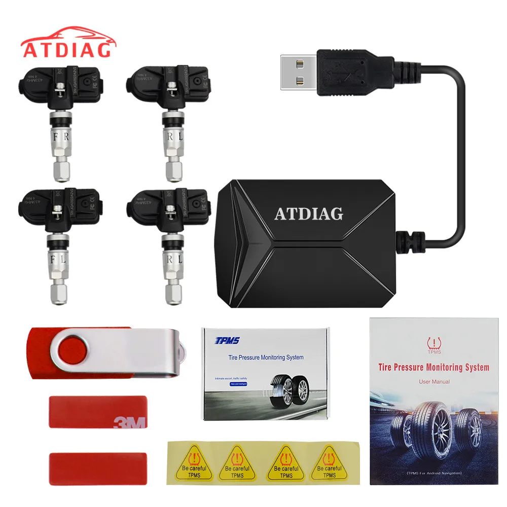 USB Android TPMS автомобильный датчик давления в шинах с 4 внешними датчиками 116 psi